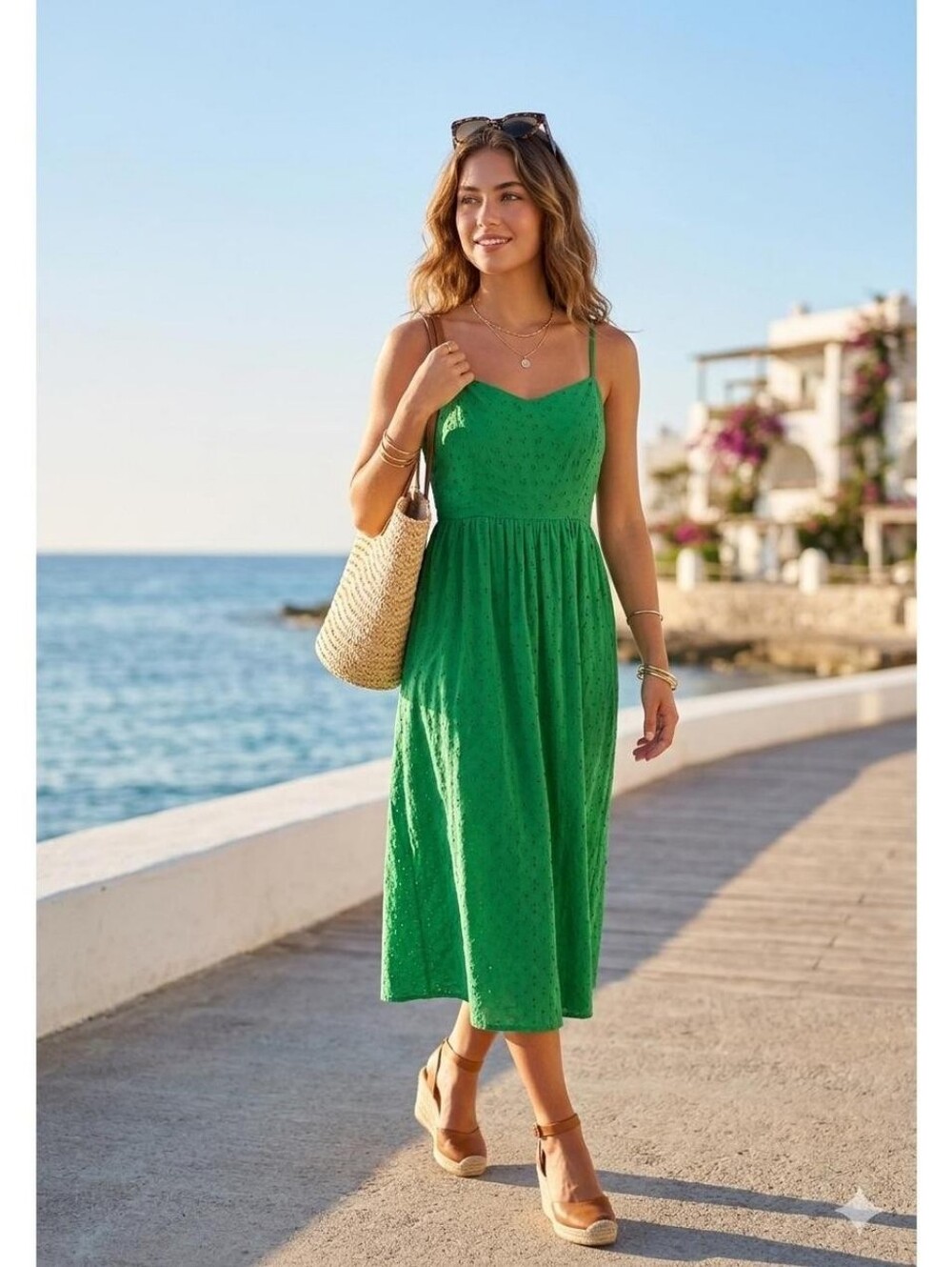 Eyelet Summer Midi Dress